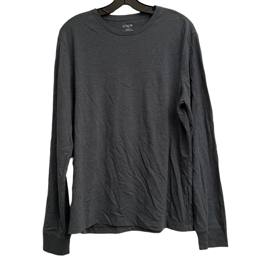 J Crew Washed Navy Long Sleeve T Shirt Cotton Size Medium